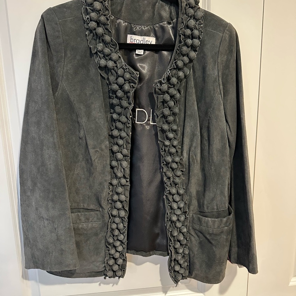 Bradley Bayou Gray Suede Women's Jacket size M.